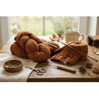 Litauisches Wollgarn in Karamell | 100% Schafwolle Zum Stricken Litauisches Wollgarn in Karamell | 100% Schafwolle Zum Stricken